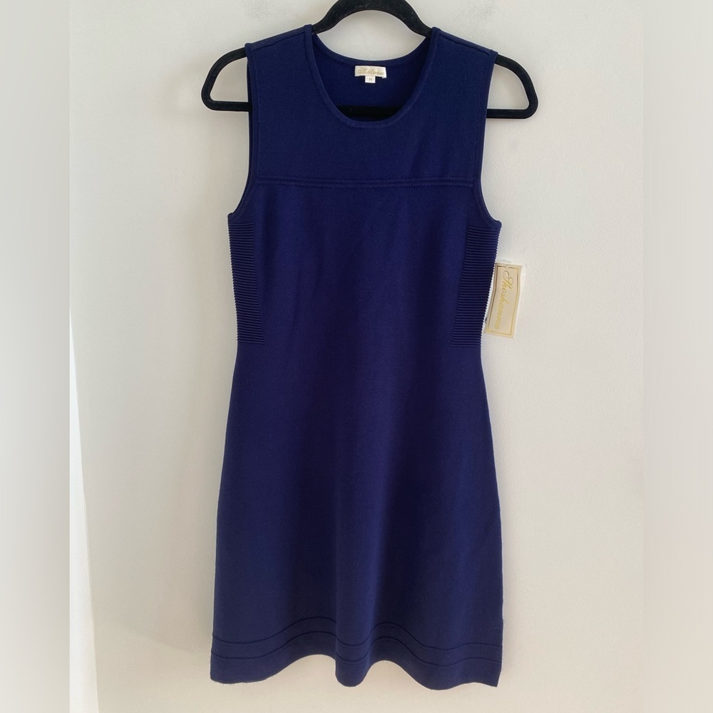 Shoshanna Navy Sleeveless Knit A-line Bodycon Mini Dress Size Medium New W/ Tag